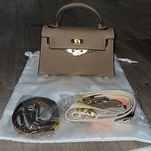 Mini Crossbody Handbag Taupe Brown